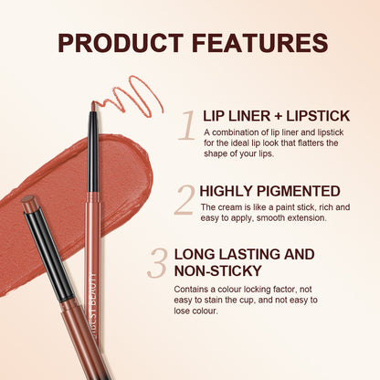 Matte Nude Lip Liner & Lipstick Set – Long-Lasting Waterproof Formula
